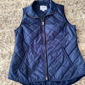Old Navy Women's Lightweight Quilted Puffer Vest Navy Blue Full Zip Size Small